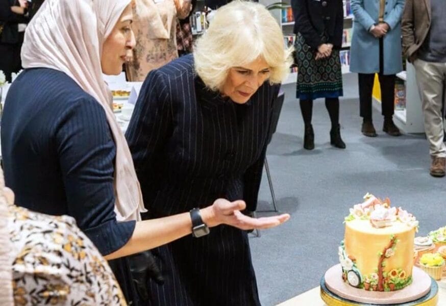 Queen Camilla takes cake baked by students home for her tea!